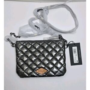 MZ Wallace Ruby Red‎ Leather Crossbody Bag Anthracite Metal Small NWT